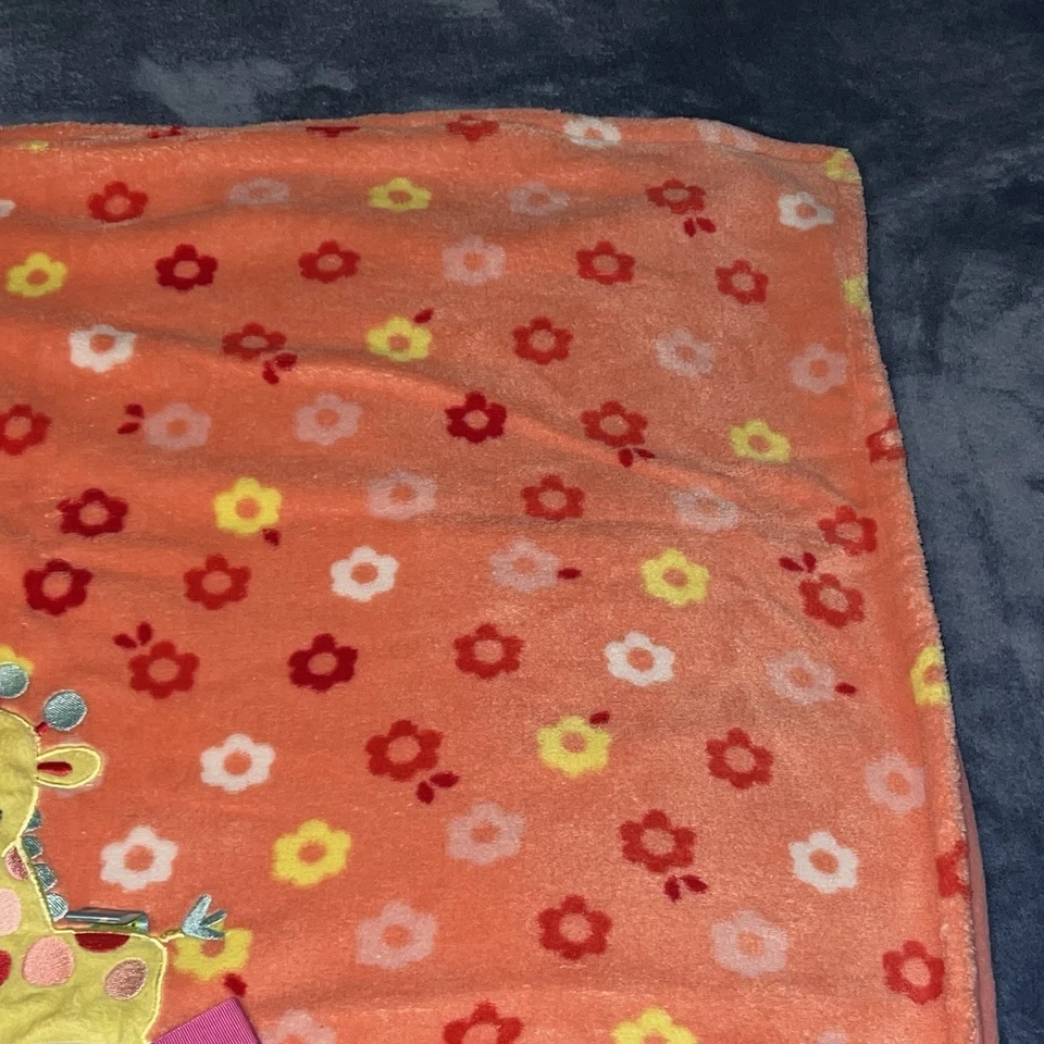 Taggies Blanket Giraffe Pink Floral Flowers Security Baby Lovey 2014 - Image 4 of 4