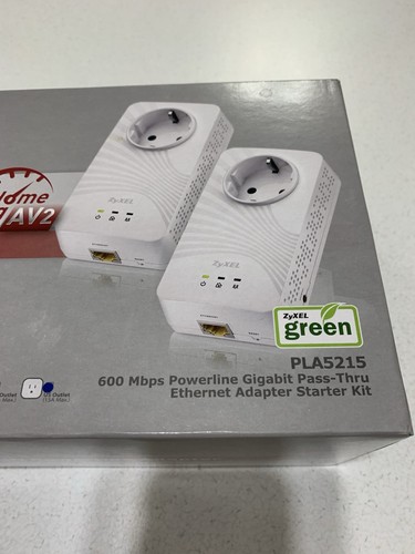 HD Powerline Adapter ZyXel PLA5215 Starter Kit 600 Mbs. New. Ethernet Adapter - Picture 3 of 9