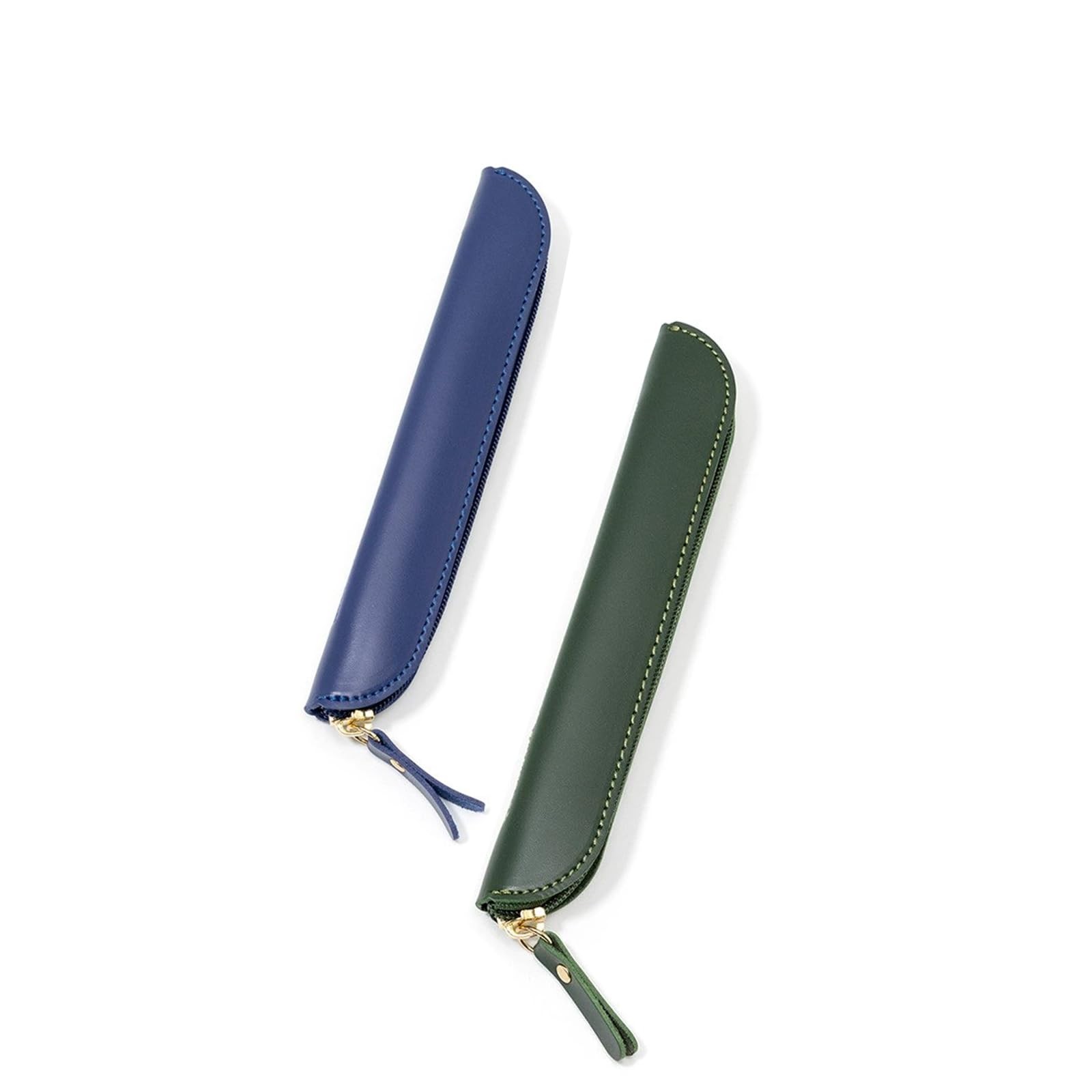 Lot de 2 Stylo Doux Housse rangement pour stylo cuir véritable à zip