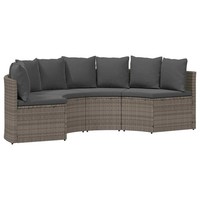 Sofa Set 2 Pcs Grau Massives Akazienholz Und Poly Rattan