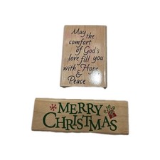 Stampabilities "Merry Christmas" Rubber Stamp, Winter, Holiday, Hope, Inspiring