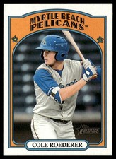 2021 Topps Heritage Minor League Cole Roederer Myrtle Beach Pelicans #142