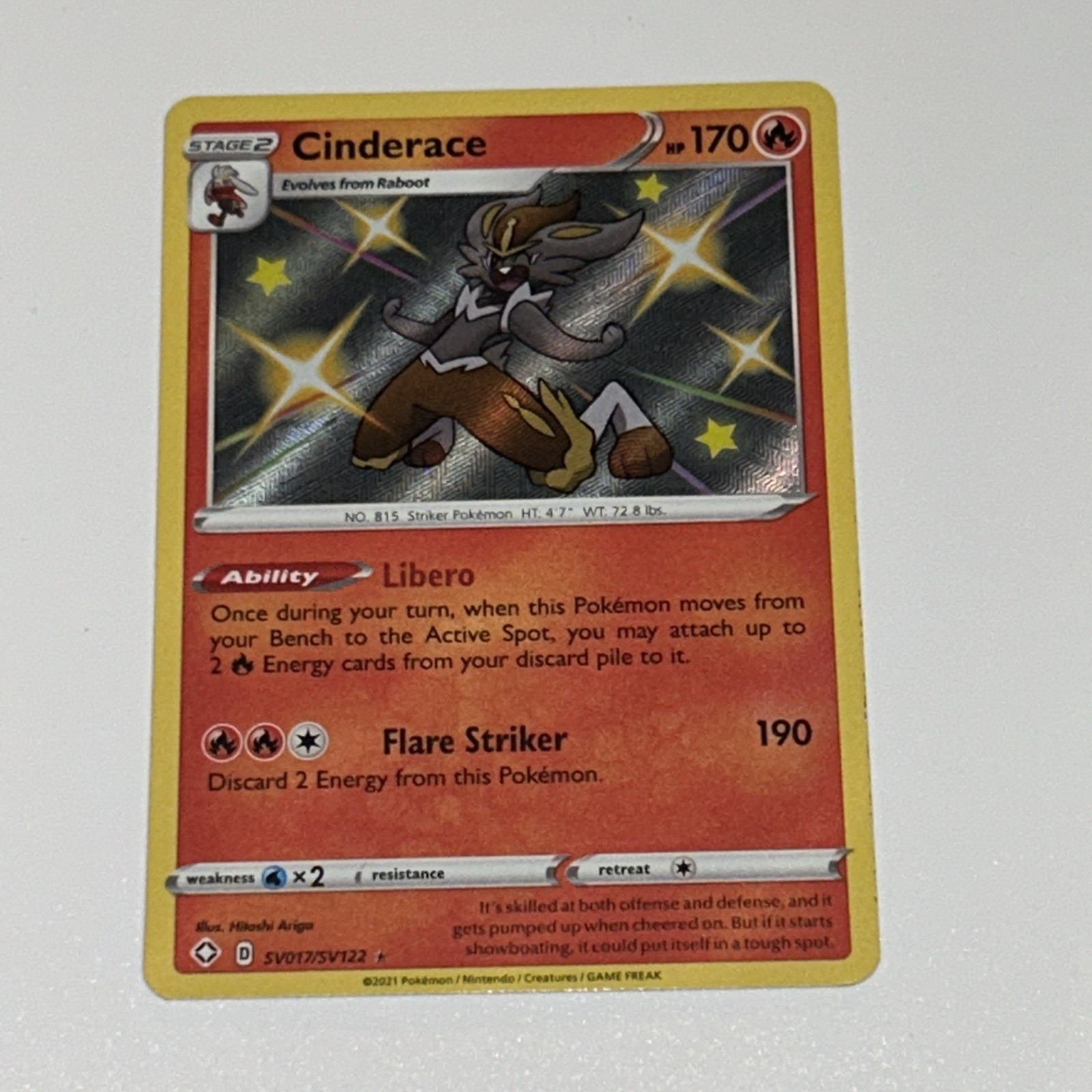 Cinderace SV017/SV122 SWSH: Shining Fates Shiny Vault - NM