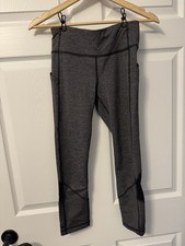 Excellent Condition Black and Grey Lululemon Leggings, Size 4