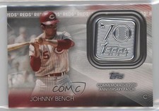 2021 Topps 70th Anniversary Manufactured Logo Johnny Bench Patch HOF g4k