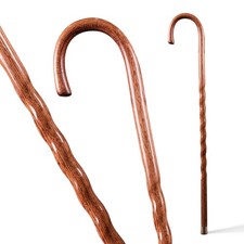 Brazos Handcrafted Wood Walking Cane, Twisted Oak, Crook Style Handle, for Me...