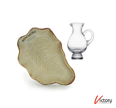 NEW Bowmore Oyster Luge Dish & Glencairn Pitcher Set | Small | BW18S1006791C