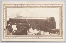 Rppc Train Derailment Lot Unknown Location Winter 1910 Postcard