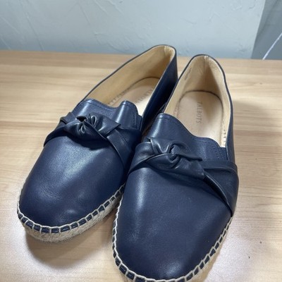 Talbots Blue Leather Bow Knot Izzy Espadrille Sz 10.5