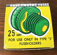 NEW Buss Fustat Fuses Box of 4 S Type 25 AMP Dual Element Made in USA NOS
