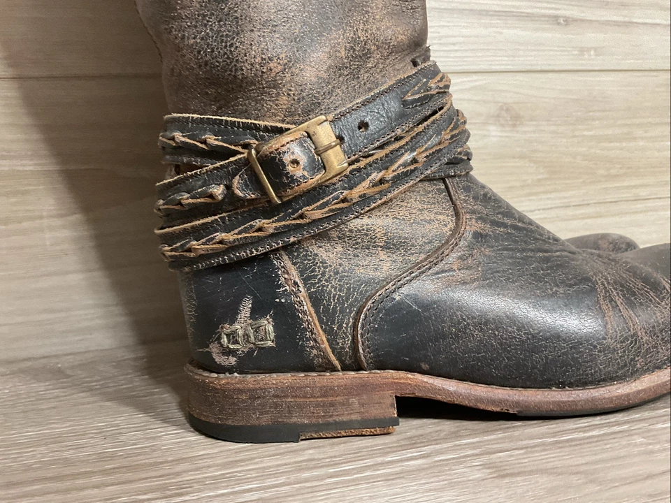 Женские высокие сапоги-качалки Bed Stu Eva коричневые искусственно состаренная кожа размер 8,5 - Изображение 3 из 4