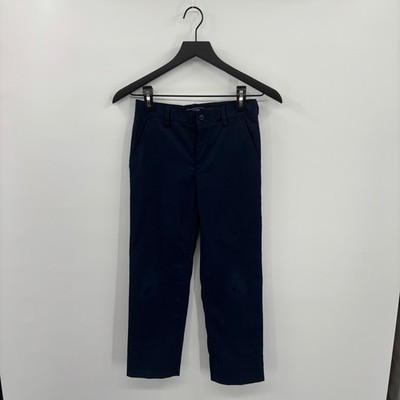 Lands End Boys Navy Blue Chino School Uniform Pants Size 10 Elastic Waist