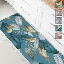 Non-Slip Runner Kitchen Rug by the Meter Digital Print Rubberized Feathers 7122