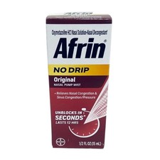 Afrin No Drip Original Nasal Spray 0.5 oz 15 mL Fast Congestion Relief Exp 07/26