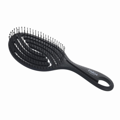 PARSA Beauty Nature Love Spiralbürste   Haarbürste mit Weizenstroh & flexiblen P