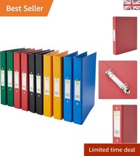 Image of Elegant 25mm A4 Polypropylene 2-Ring Binder Assorted Pack of 10 - Durable & S...