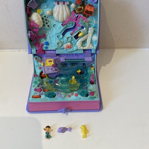 Polly Pocket Sparkling Mermaid Adventure Story Book Playset w/ Characters - 1995