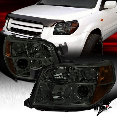 Fit 2006-2008 Honda Pilot Smoke Projector Headlights Head Lamps Left+Right 06-08