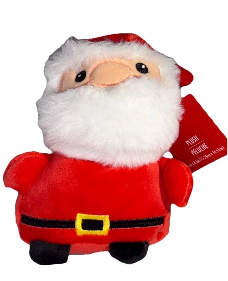 Christmas/Holiday Santa Plush Stuffed Toy W Red Hat 7”H x 5 1/2”W-NEW-