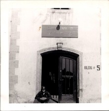 Vintage WWII Era Photo Soldier Military Building 5 Black White Original