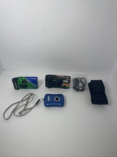 Vintage Digital Camera Rechargeable Blue works, Two Single Use Cameras For Parts