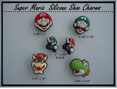 Super Mario Shoe Charms 5 OR 10 Stocking Stuffer Gifts Secret Santa