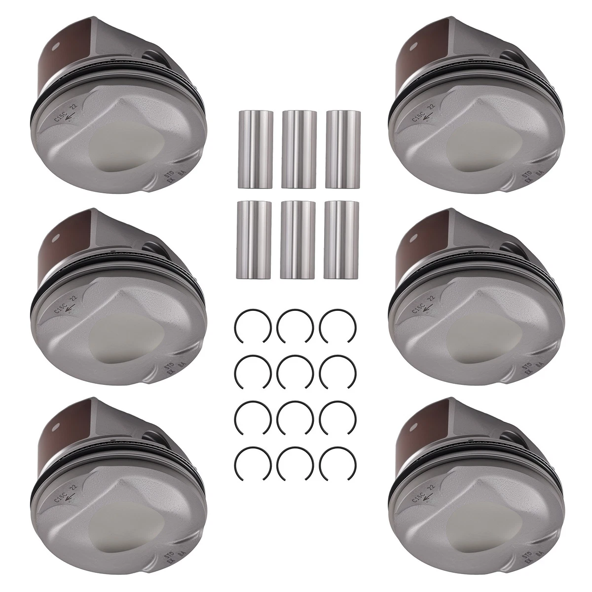 Juego De Pistones Con Aros AJ133 Para Land Rover LR4 Y Jaguar F-Type 5.0 V8 | 8 Piezas | Calidad OE