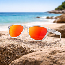 Oakley FROGSKINS Clear Crystal POLARIZED Galaxy Ruby Lens Sunglasses 9013