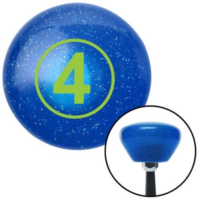 Green Number 4 Blue Retro Metal Flake Shift Knob w/ M16x1.5 Insert Shifter Auto