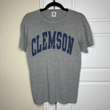 VTG Russell Athletic T Shirt Adult Small Gray Clemson University Nublend Tigers