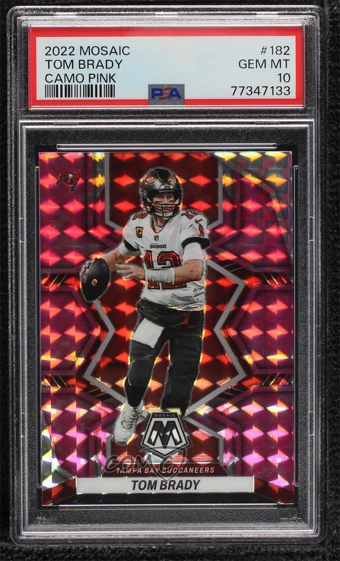 2022 Panini Mosaic Pink Camo Mosaic Prizm Tom Brady #182 PSA 10 GEM MT 4lz
