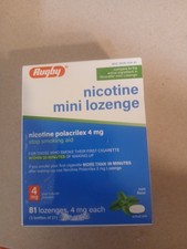 Rugby Nicotine Polacrilex Mini Lozenge 2 mg Mint 81 Count Stop Smoking Aid 05/28
