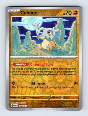 Cubone - Scarlet & Violet 151 104/165 - Reverse Holo - NM - Pokémon