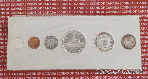 1954 Canada Prooflike Mint Set In Original Whitecard and Cello - #coinsofcanada