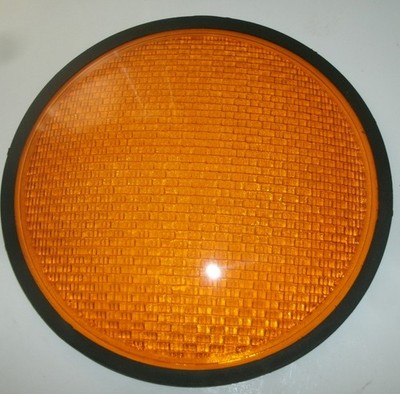 Amber Traffic Light Signal Lens (12'' round + rubber seal) Kopp Glass TL-4955 12D