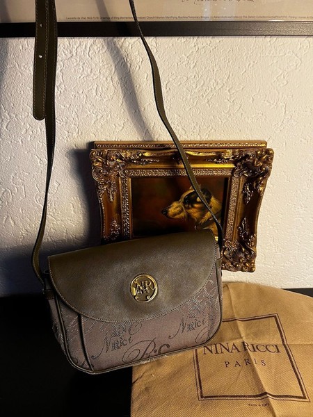 Nina Ricci Paris Vintage Monogram Crossbody Bag - Elegant Shoulder Bag