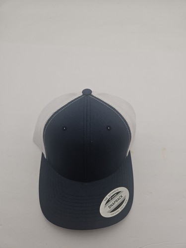 Gorra Yupoong Clásica Adulto Talla Única Azul Blanco Malla Espalda Camionero Snapback Sombrero - Imagen 3 de 5