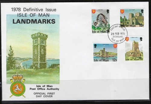 1¢ WONDER'S ~ ISLE OF MAN FDC LANDMARKS 1978 C/S - F200