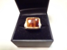 374-VINTAGE STERLING SILVER RING-925-SIZE---6-1/4---BEAUTIFUL STONE