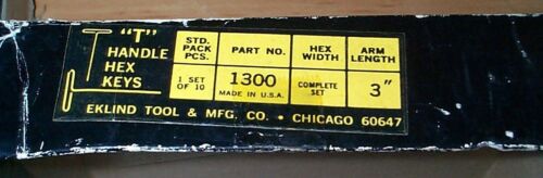 Eklind Tool #1300 T-Handle Hex Keys 11 pieces. - Picture 4 of 4