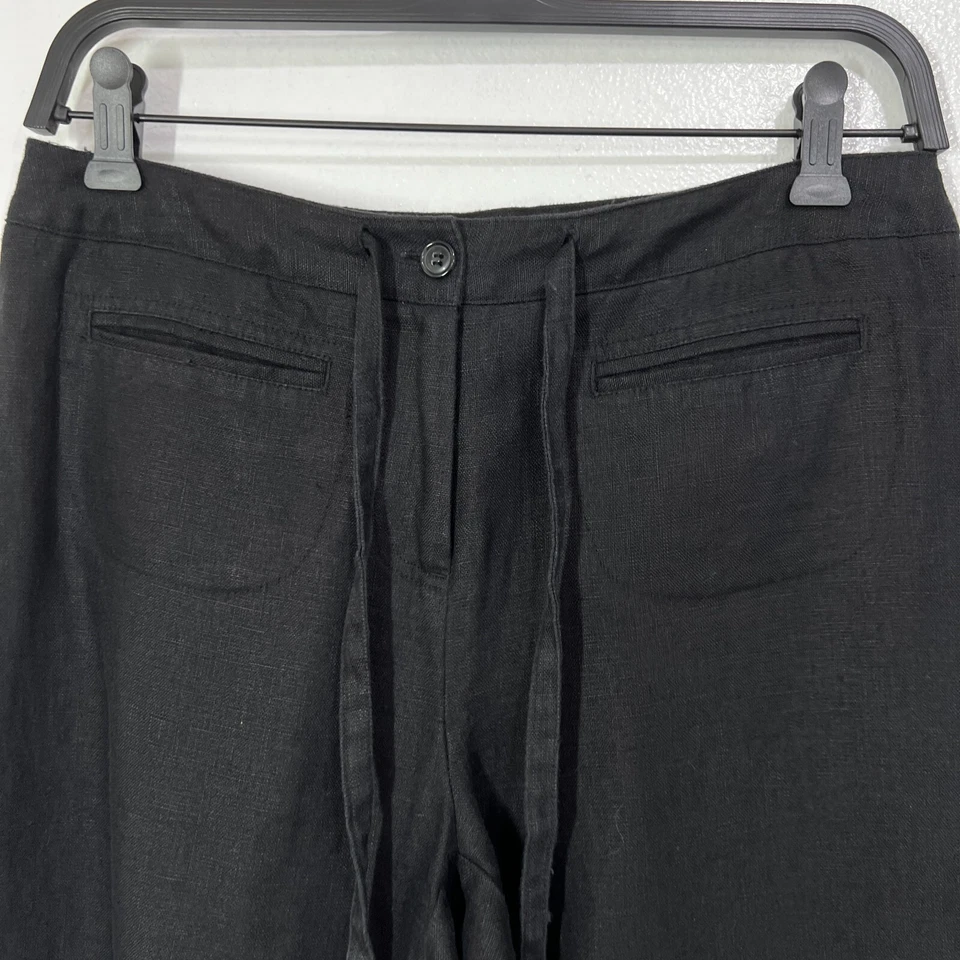 Pantalones Charter Club Classic Fit 100 % lino pierna ancha para mujer 4 ligeros Foto 3 de 4