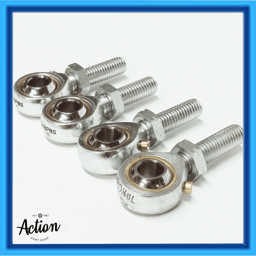 GO KART TIEROD END SET (4) HEAVY-DUTY HARDENED W/LOCK NUTS 2xLH + 2xRH M8 THREAD - Picture 9 of 9
