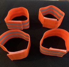 4-REVERSIBLE Reflective Bands for Arm Wrist Ankle Leg 13 X2 In NEW