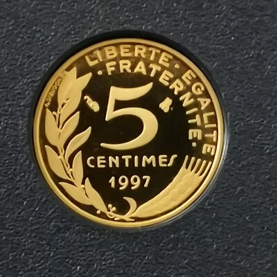 5 CENTIMES MARIANNE BE 1997 4 plis / ISSUE DU COFFRET / UNC / FRANCE - Photo 1/2
