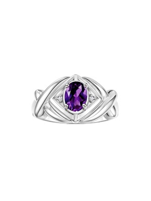 RYLOS XOXO Hugs & Kisses Ring Gemstone & Diamonds, Sterling Silver, Sizes 5-10