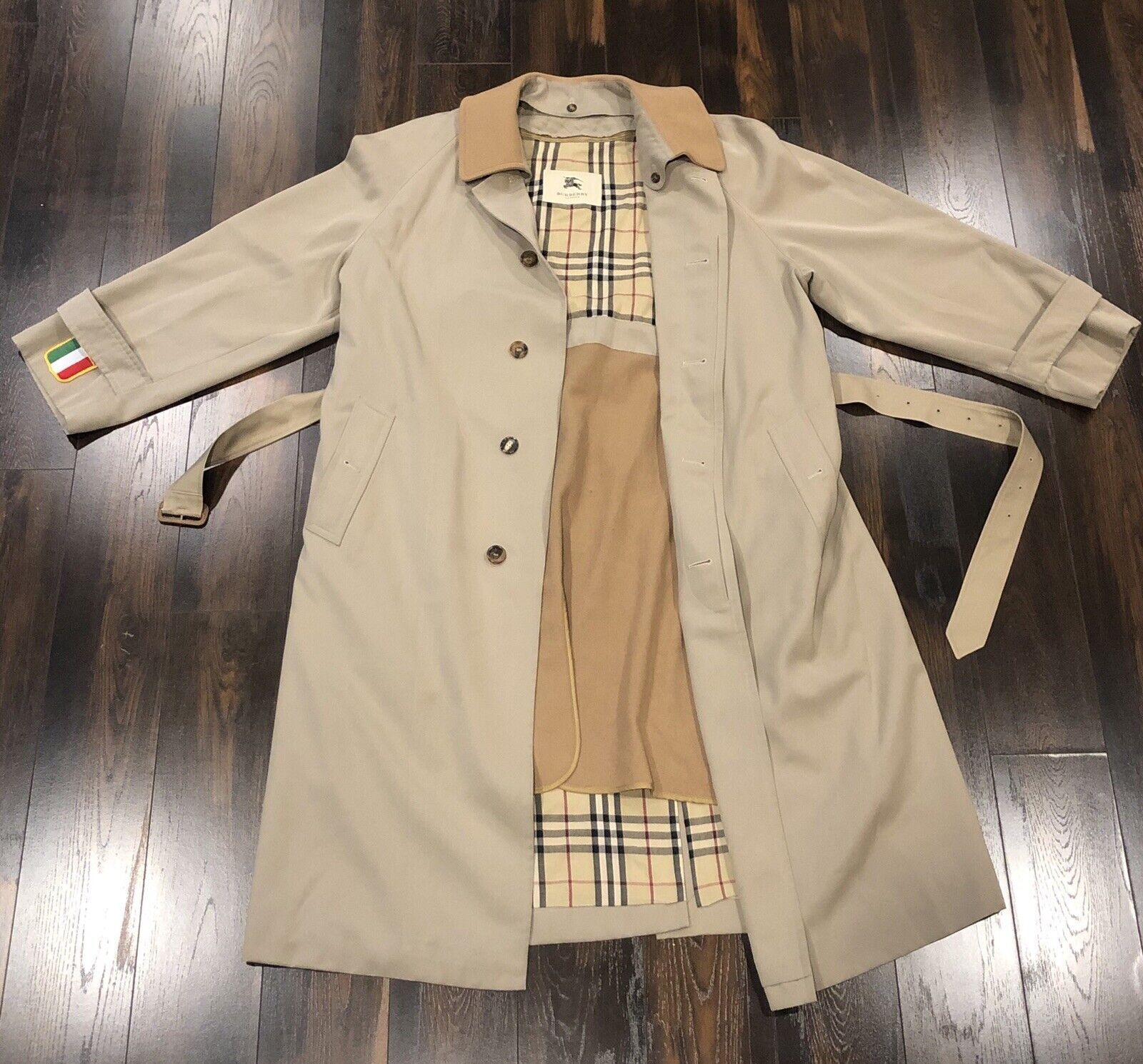 Burberry Belted Trench Coat w/ Removable Liner 44R Wool | eBay