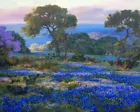 Texas Bluebonnets Landscapes Oil Painting Giclee Printed on canvas L2489