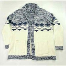 Gap Womens Open Cardigan Long Sleeves Shawl Collar Pockets Knit Casual M Medium