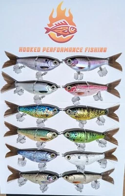 SLICKLINE 120 Jointed Sinking Minnow Glide Bait Fishing Lure Bass Pike 12 Colors
