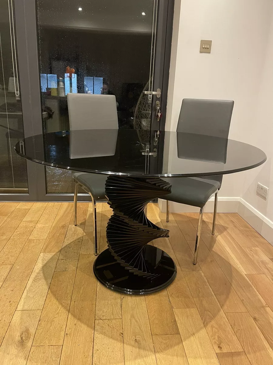 Glass spiral cheap dining table
